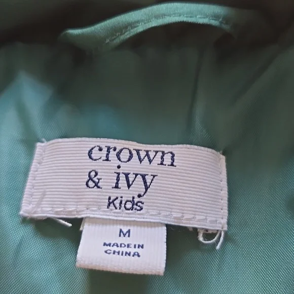 Crown & Ivory Quilted Vest | Forest Green | Diamond Stitch | Boys Size M - Picture 7 of 11